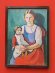 August Macke - Blondes Mädchen mit Puppe